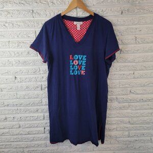 Fourth of July Rene Rofe Womens Pajama Top 2X Plus Nightgown Patriotic BLU18E